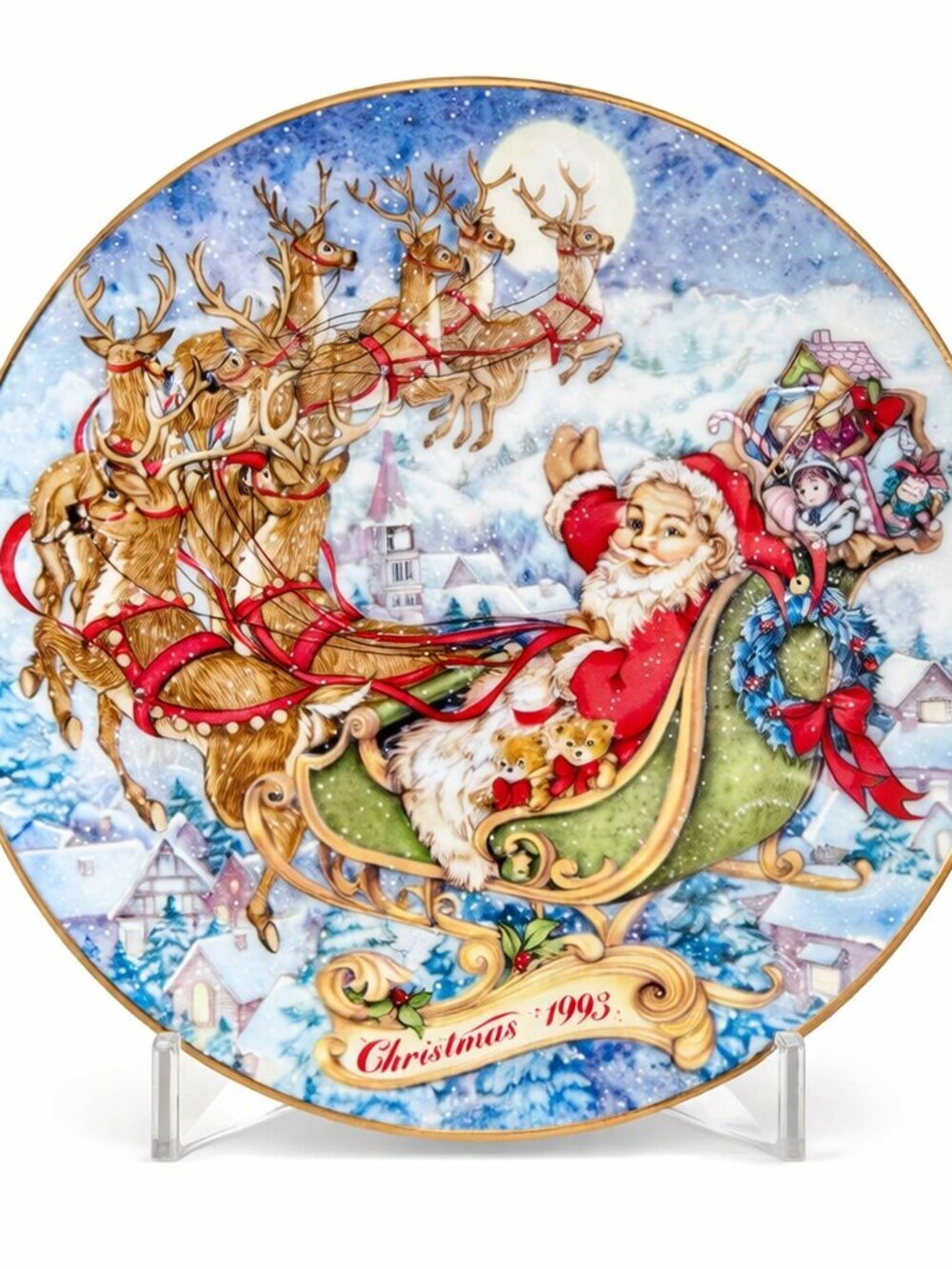Avon “Special Christmas Delivery” 1993 Collector Plate • 22K Gold Trim • Vintage
